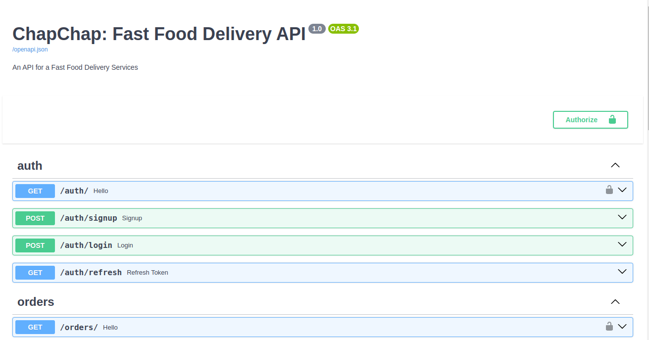 Cover Image for ChapChap FastFood API